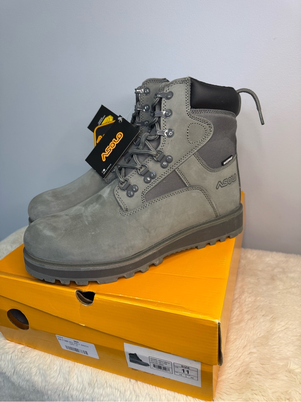 Asolo Men's Gray Waterproof Hiking Boots size 11